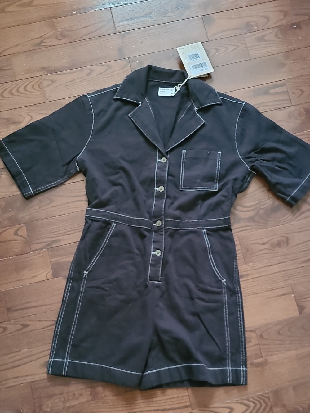 NWT Frank and Oak The loose fit Romper Black Size S